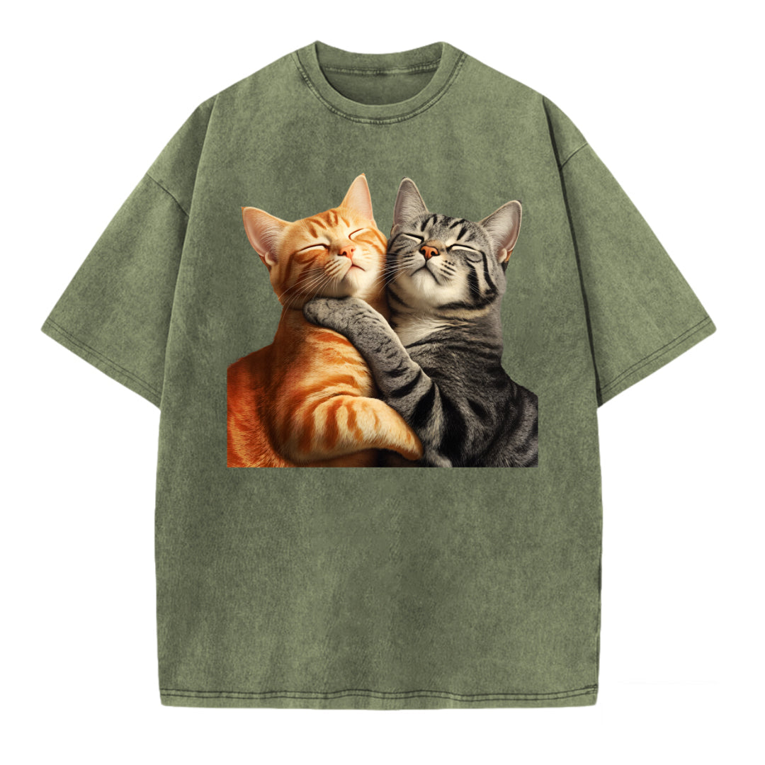 Titanic Cat Movie Scene Graphic Washed T-shirt